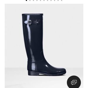 Hunter W Original Refined Gloss Boots, Navy, 9